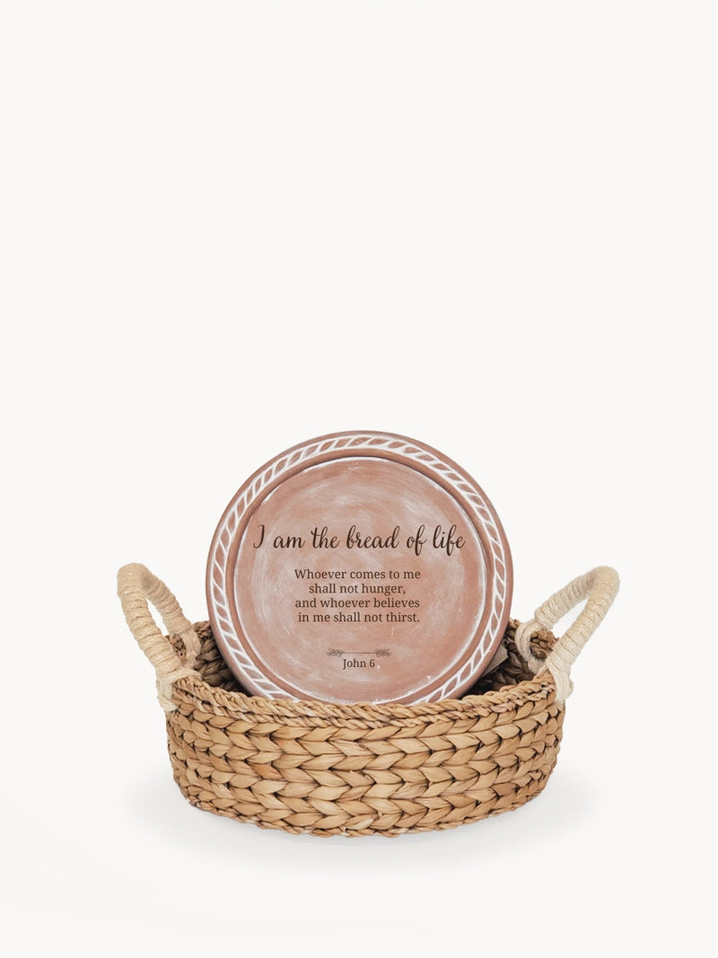 Personalized Bread Warmer & Basket - Bible Round