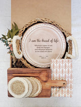 Bread Warmer Gift Box With Wooden Board and Spoon - Bible Round