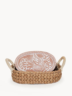 Bread Warmer & Basket - Bird Oval