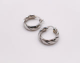 Italian Twirl Silver Hoop Earrings