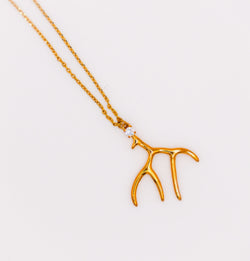 Golden Antler Elegance Necklace