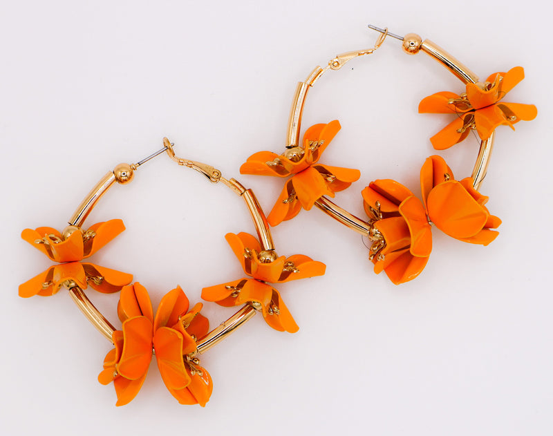 Sunny Blossom Hoop Earrings