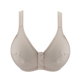 Ivory - Full Cup Front Closure Silk & Organic Cotton Wireless Bra