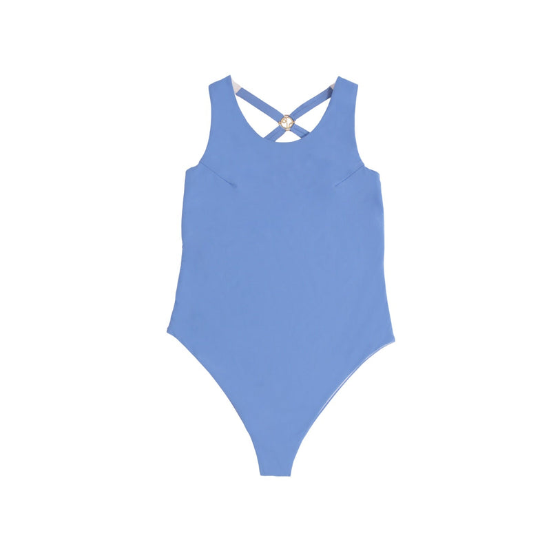 Santorini - Crisscross Swimsuit - Baby Blue Ocean Spray