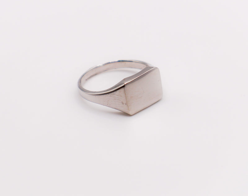 Italian Silver Rectangular Face Ring