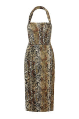 ALIZA Halter Python Dress