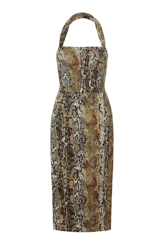 ALIZA Halter Python Dress