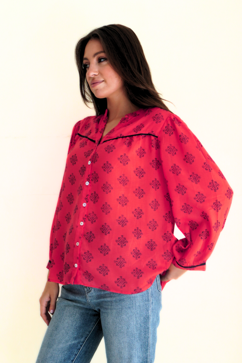 Anna Shirt in Sedona Tile Print