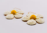 Golden Blooms Straw Earrings