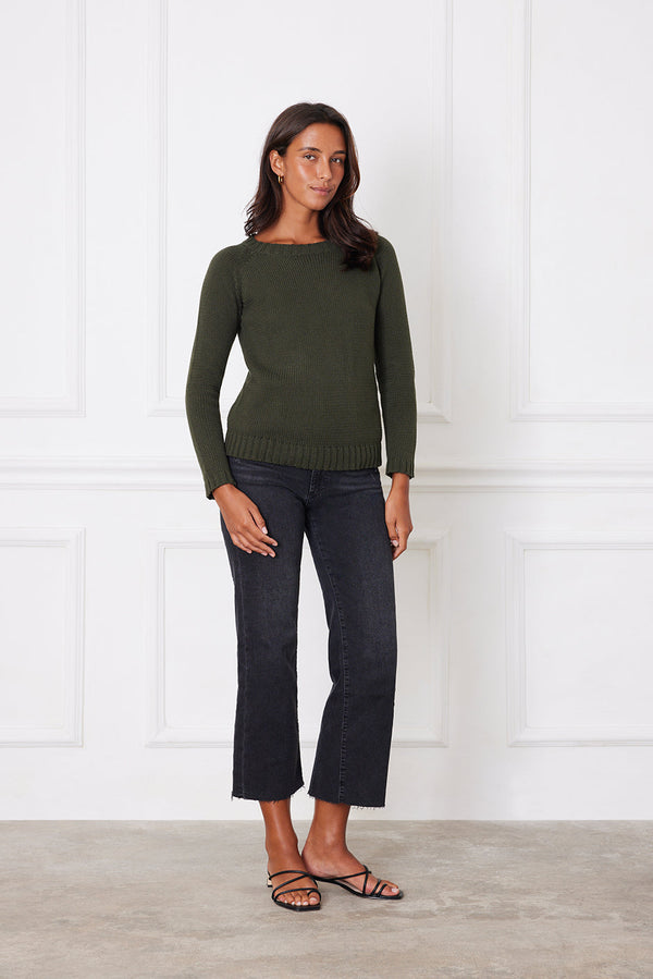 Sloane Crewneck in Forest Green