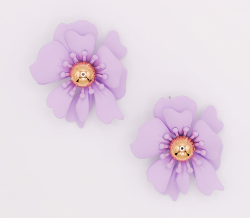 Purple Petal Glisten Earrings