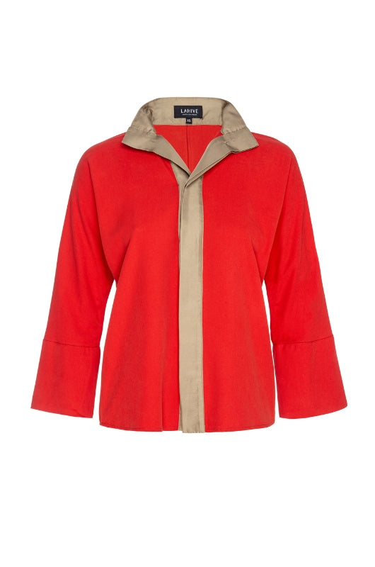 JEWELL Red Brushed Silk Blouse