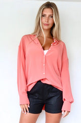 EMMA Silk Button Down Blouse