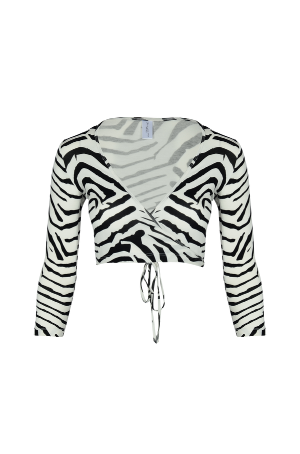 Sia Wrap Top Tiger Print