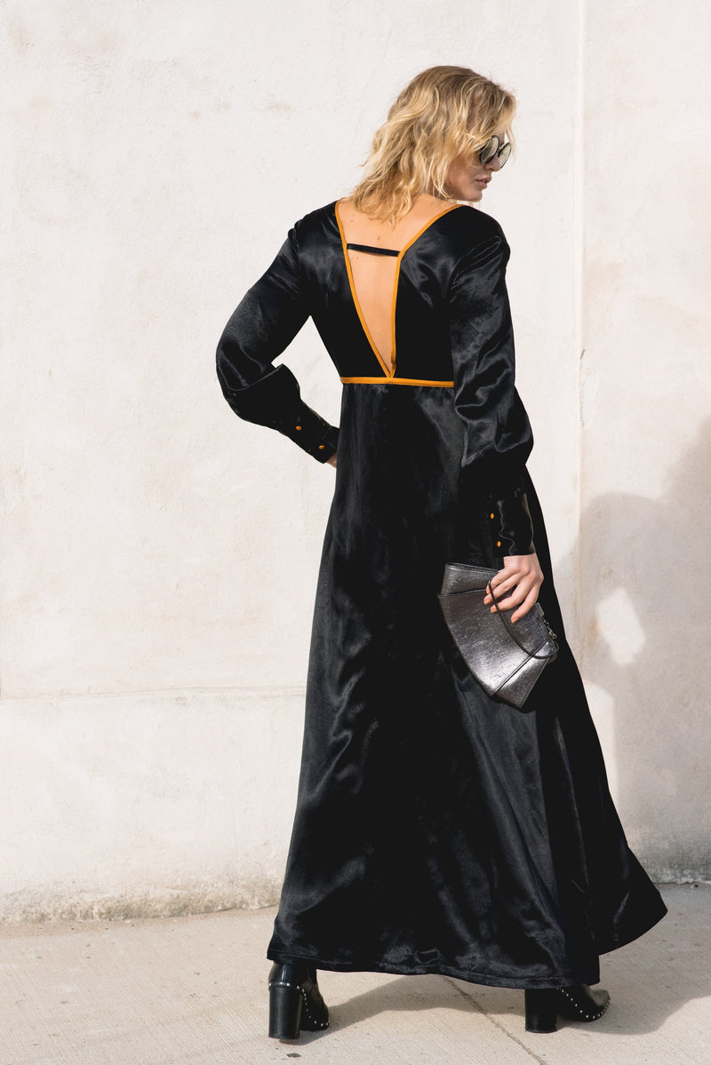 Adrienne Black Silk Dress