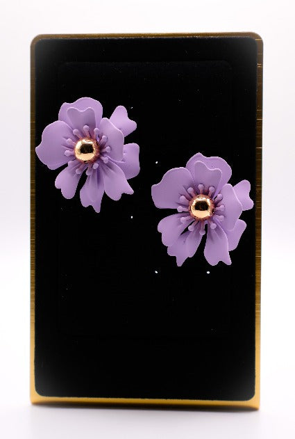 Purple Petal Glisten Earrings