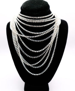 Diamond Cascade Statement Necklace