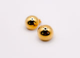 Italian Silver & Gold-Dipped Clip Ball Earrings