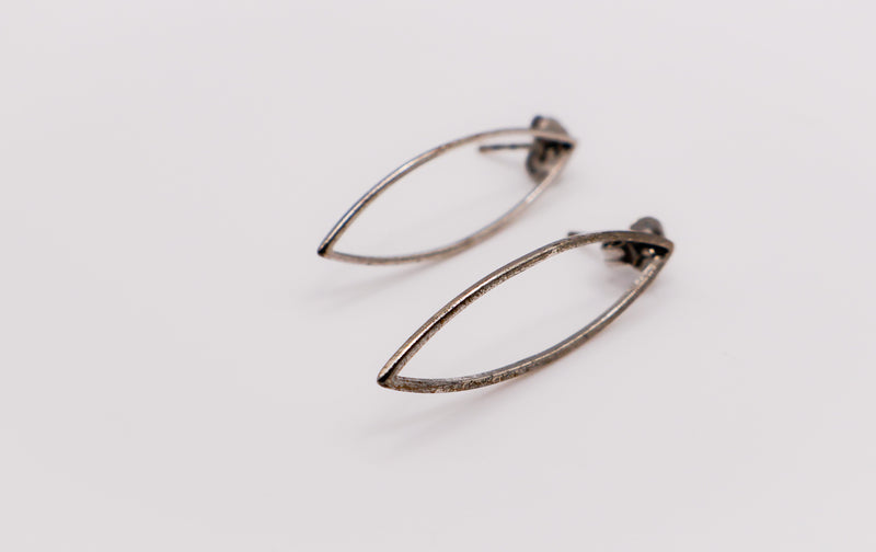 Silver Eye Shaped Earrings