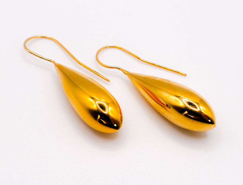 Italian Gilded Teardrop Statement Earrings