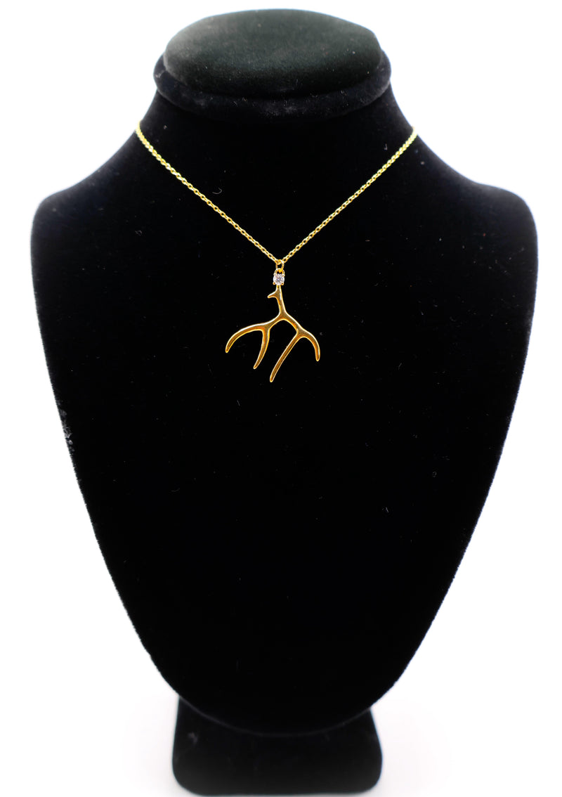 Golden Antler Elegance Necklace