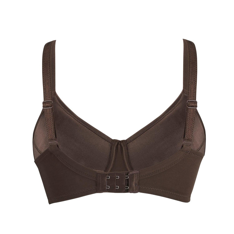 Cocoa-Supportive Non-Wired Silk & Organic Cotton Full Cup Bra With Removable Paddings