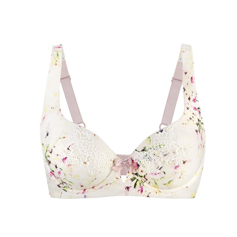 Sunbleached Floral Silk & Organic Cotton Supportive Bra