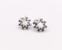 Pearlescent Elegance White Gold Earrings