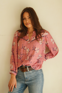 Anna Shirt in Cherry Blossom Print