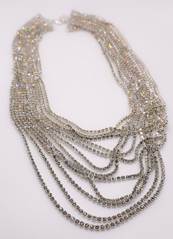 Diamond Cascade Statement Necklace