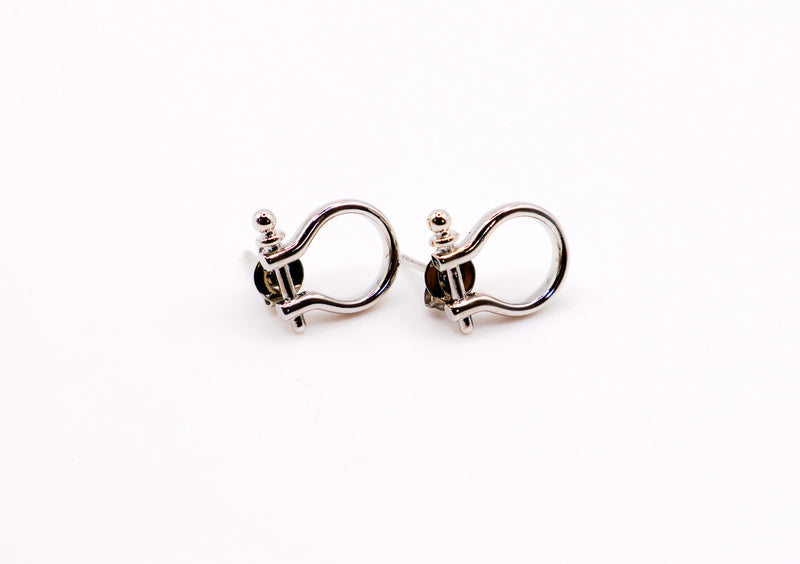 Whimsical White Gold Horseshoe Earrings