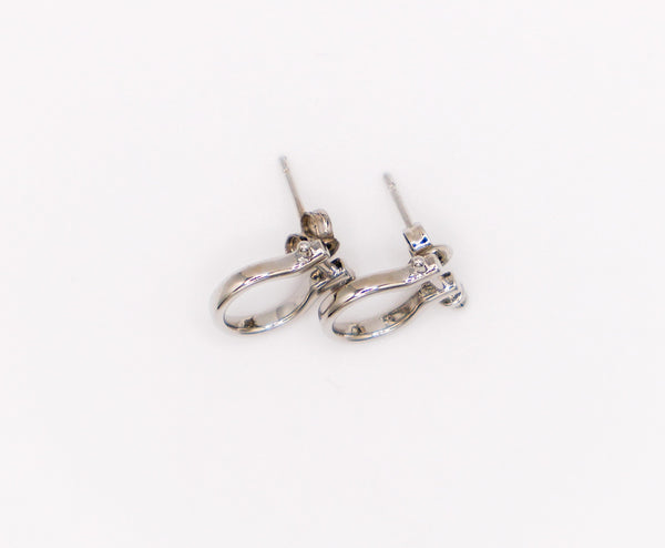 Whimsical White Gold Horseshoe Earrings