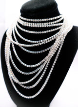 Diamond Cascade Statement Necklace