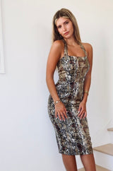 ALIZA Halter Python Dress