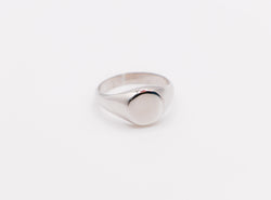 Italian Round Face Silver Ring