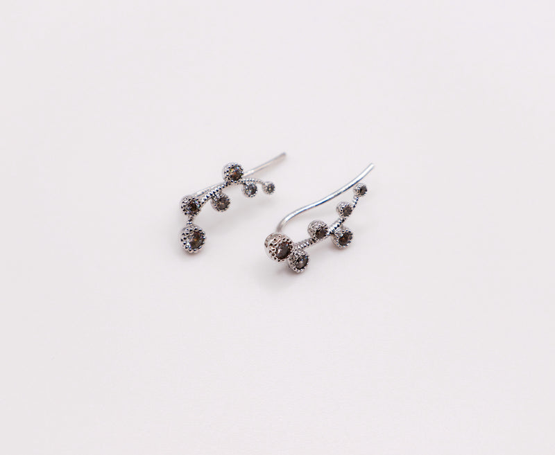 Floral Whispers White Gold Earrings