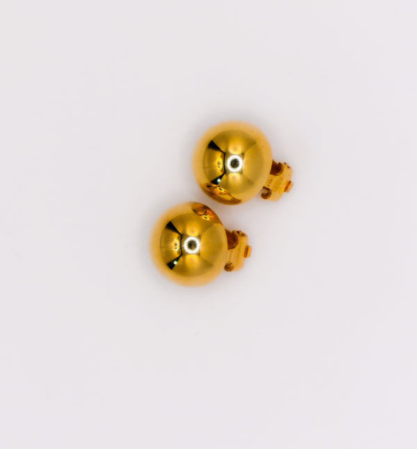 Italian Silver & Gold-Dipped Clip Ball Earrings