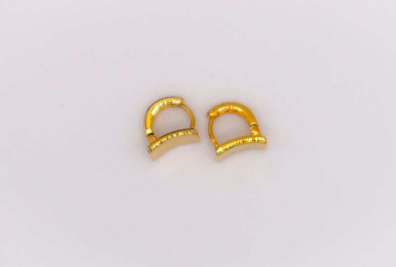 Golden Lock Rectangle Earrings