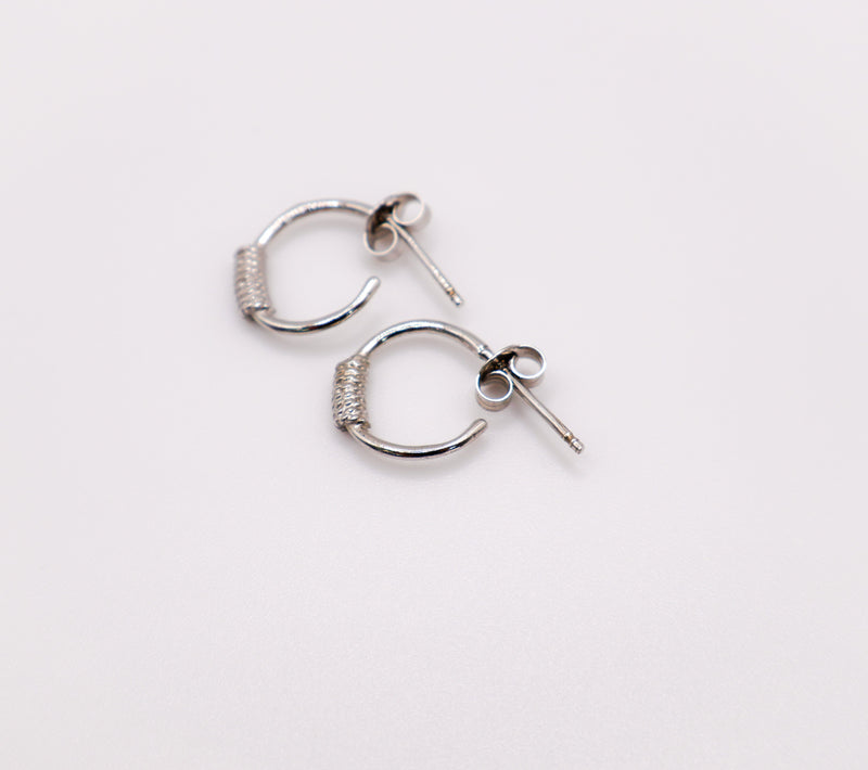 Italian Mini Sterling Silver Hoop Earrings