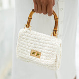 AIRMAIL Mini Crochet Handbag in White