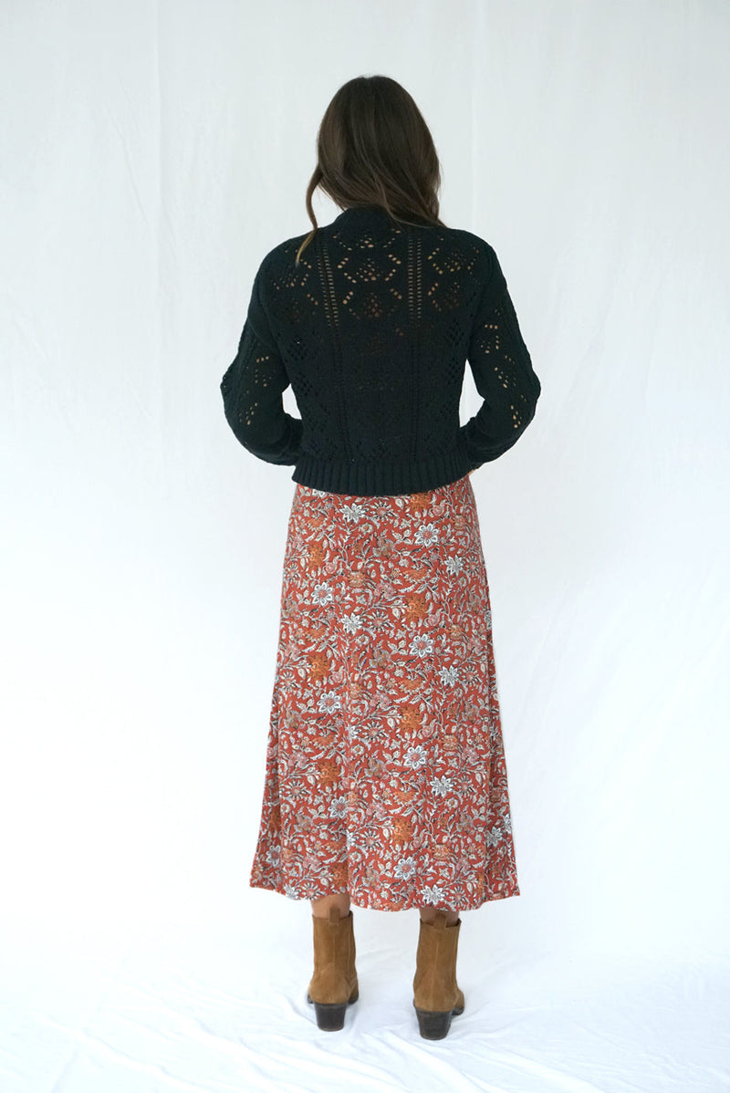 Avery Skirt in Woodblock Floral