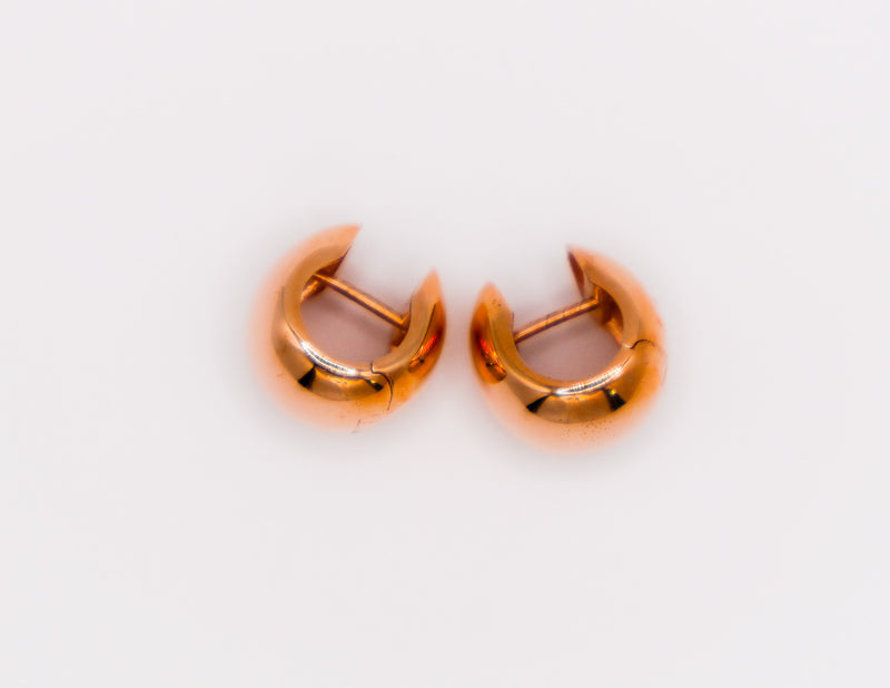 Italian Rose Gold Peanut-Shaped Earrings