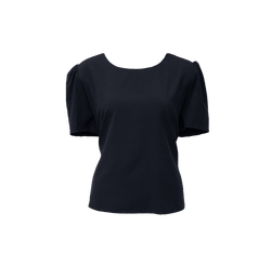 Elegance Round Neck Blouse in Black