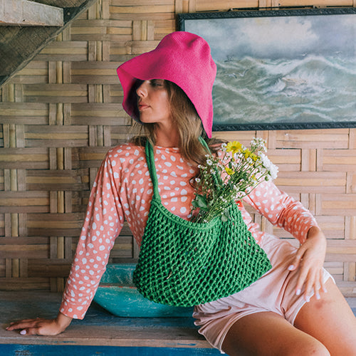 BLOOM Crochet Hat, in Hot Pink