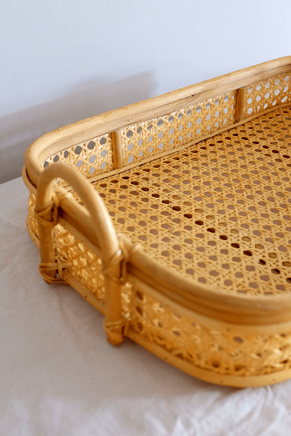 Bong Cane Woven Natural Rattan Tray