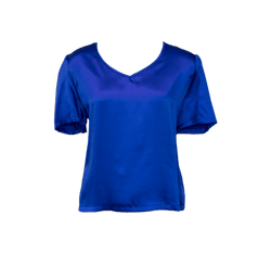 Shining V-Neck Blouse in Blue