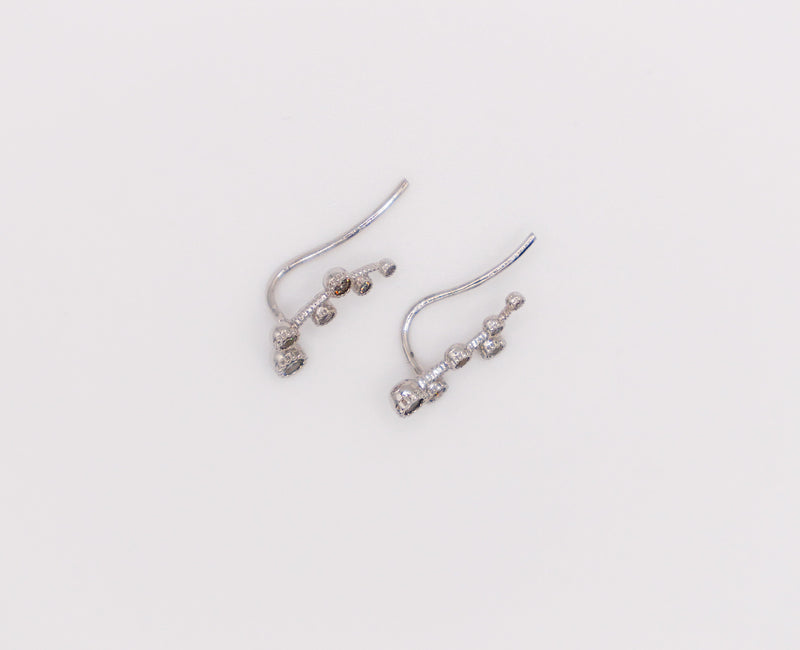 Floral Whispers White Gold Earrings