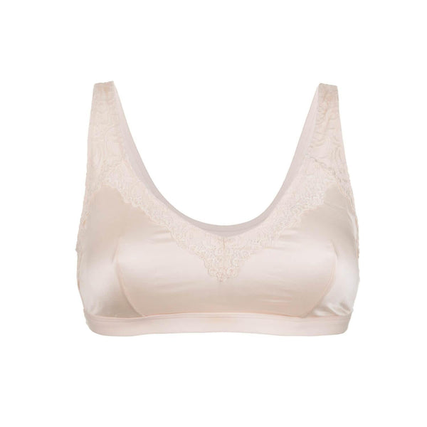 Back Support Full Coverage Wireless Organic Cotton Bra (Champagne & Black)