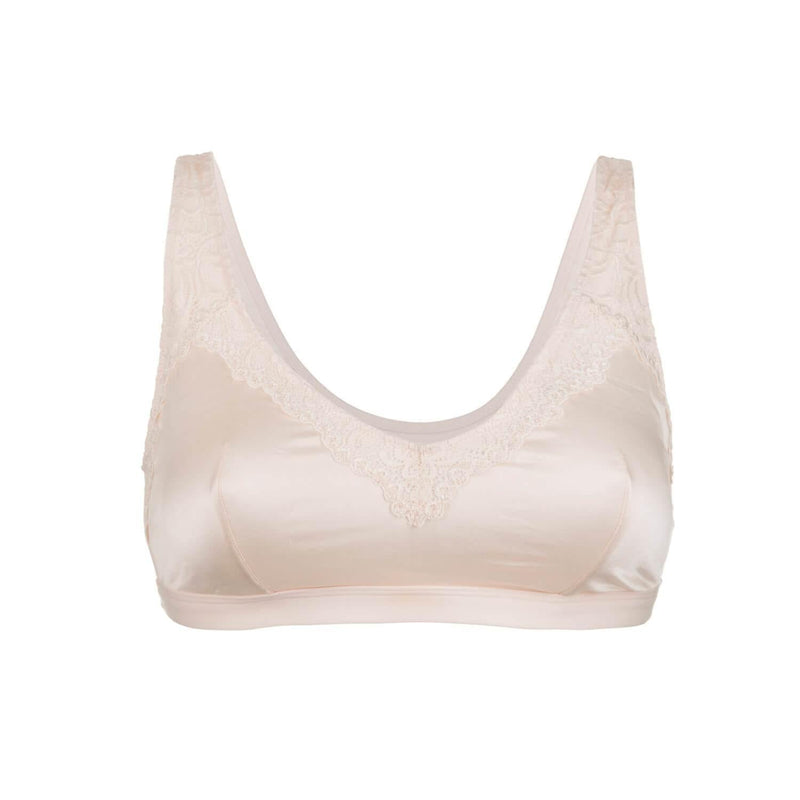 Back Support Full Coverage Wireless Organic Cotton Bra (Champagne & Black)