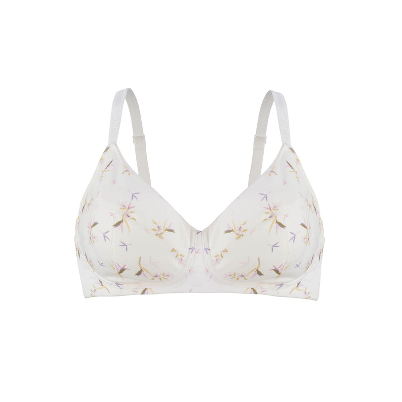 Ditsy Floral - Silk & Organic Cotton Smooth Non Wired T-Shirt Bra